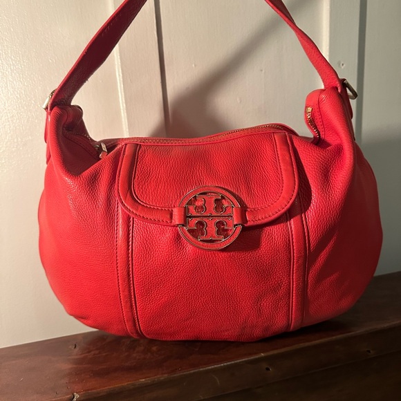 Tory Burch Bold Red Leather Shoulder Bag